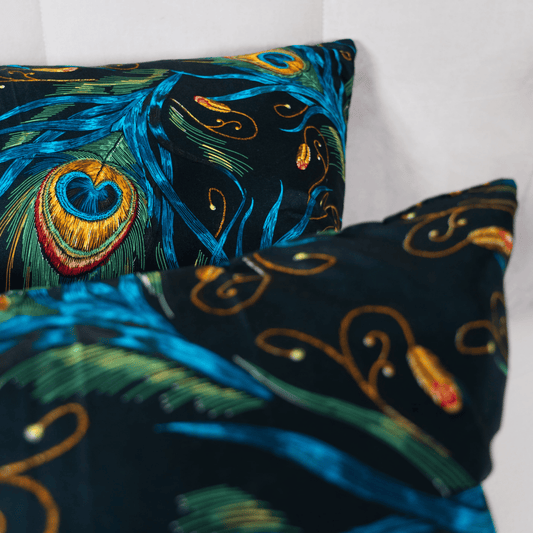 Zelesta Comfort Design Kissenbezug-Set von 2 - Peacock Feathers