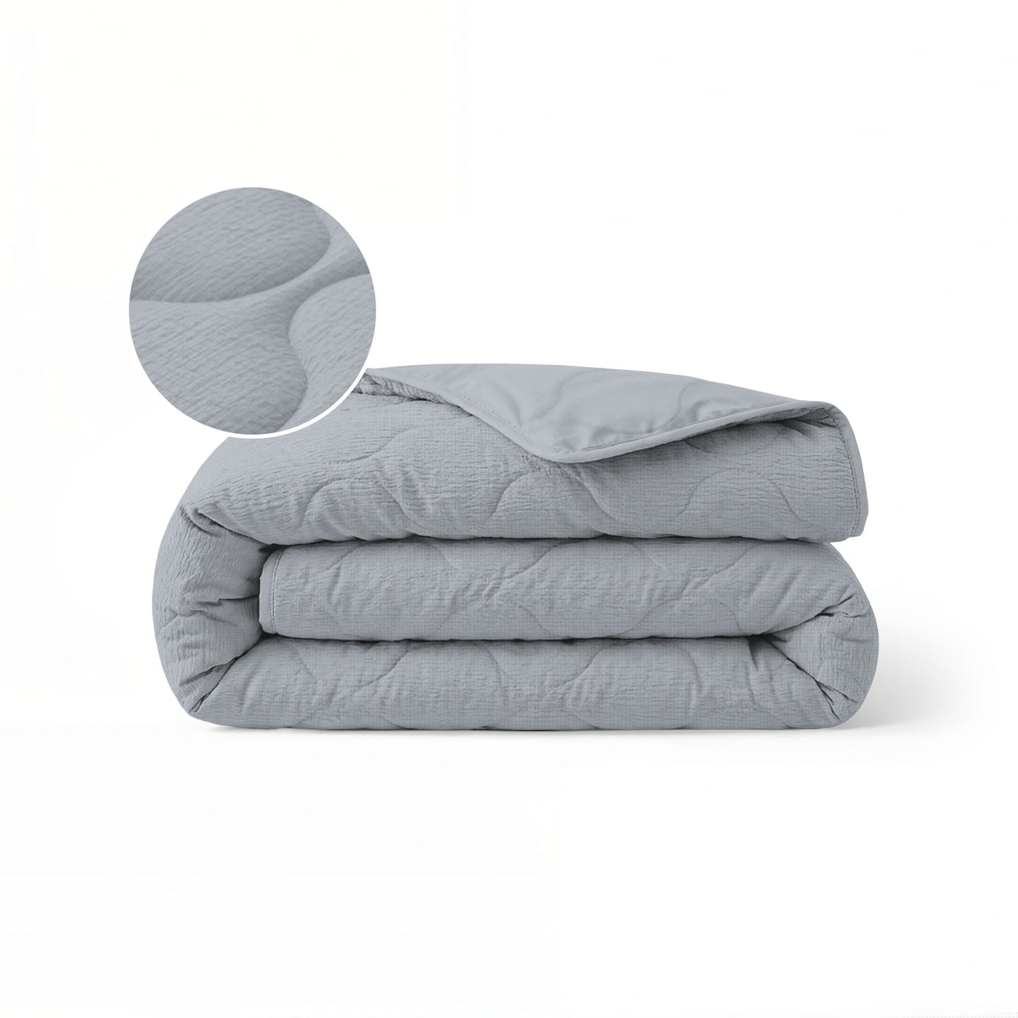 Couette d'été spéciale Zelesta en seersucker - Bleu nacré