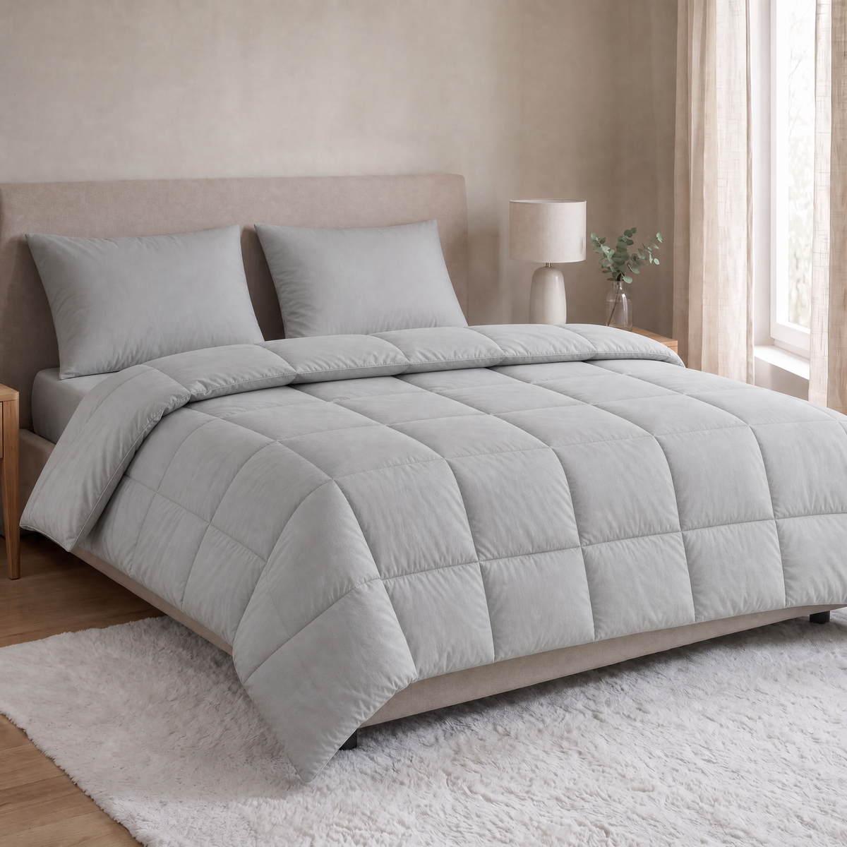 Zelesta Pure Uni Cotton Pillowcase Set Of 2 - Morning Grey