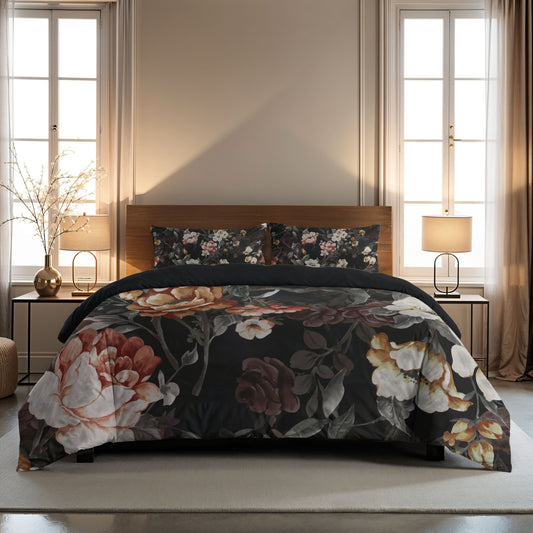 Zelesta Comfort Design Seamless Duvet - Golden Age Flower Black