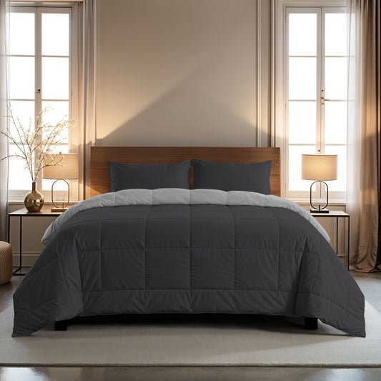 Zelesta Comfort Duo 4-Season Duvet - Black & Grey