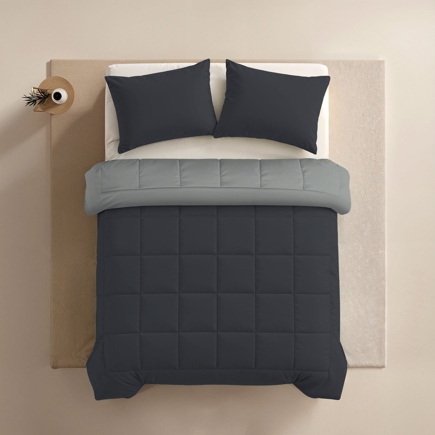 Taie d'oreiller Zelesta Comfort Duo - Noir doux