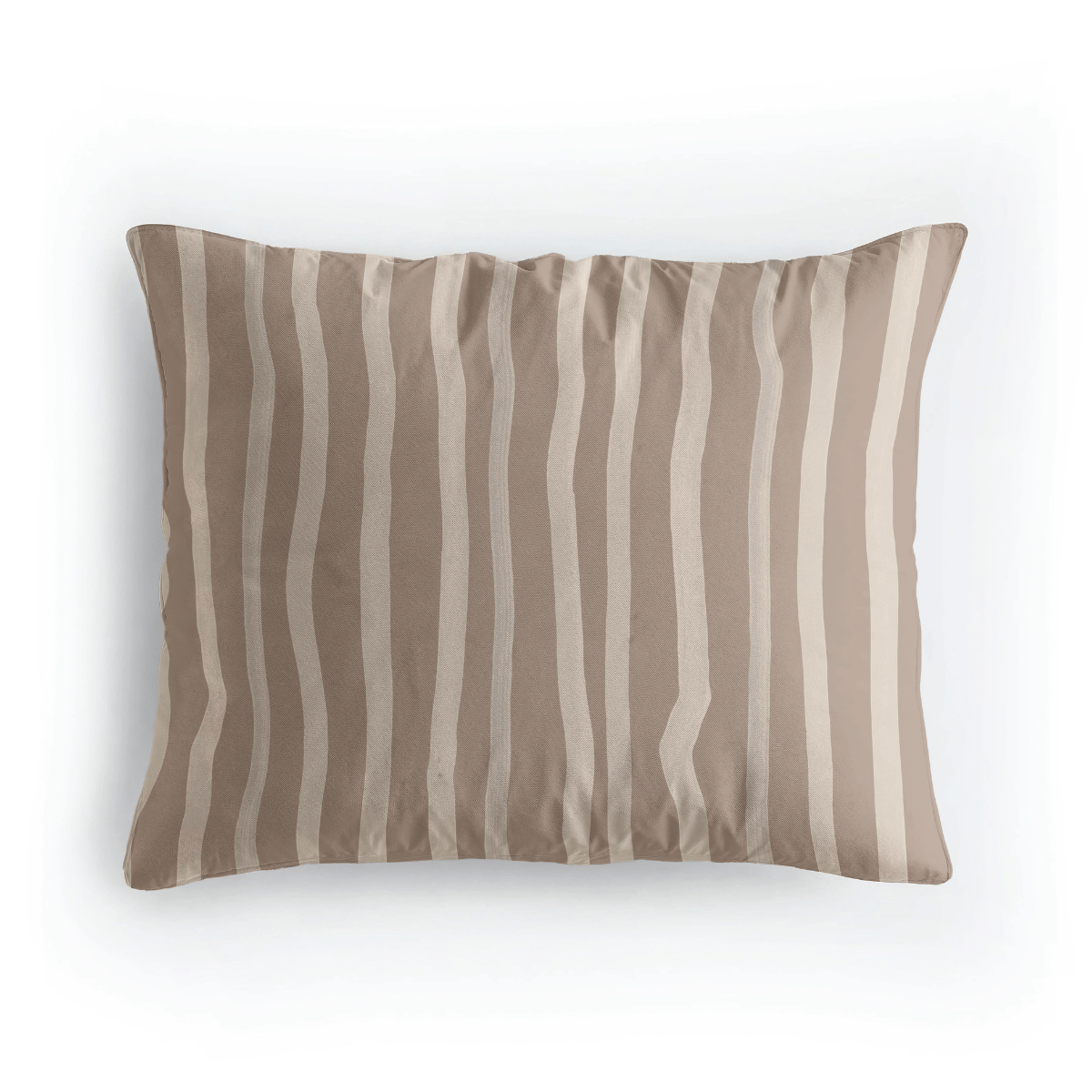 Ensemble de 2 taies d'oreiller en coton design Zelesta Pure - Rayures marron