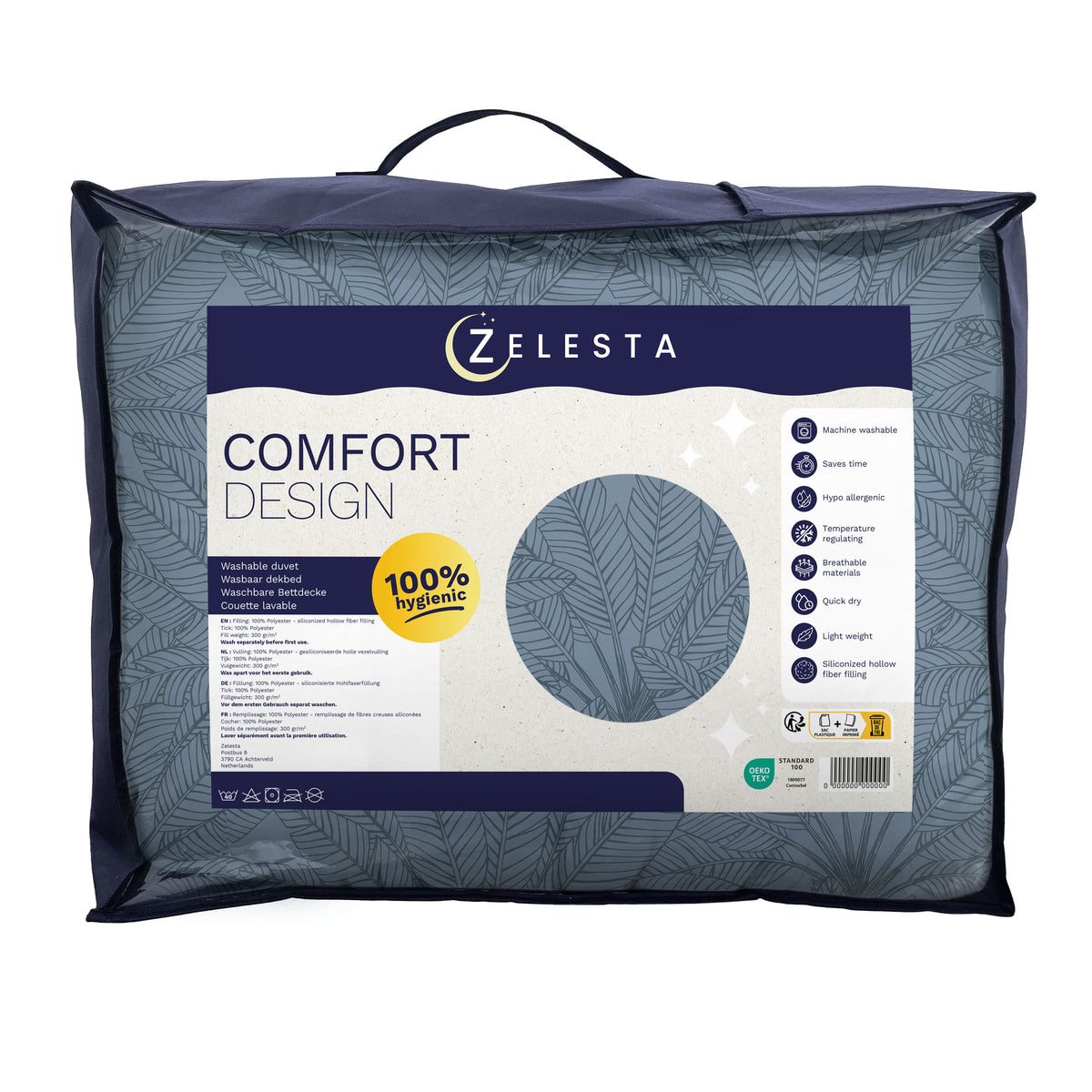 Zelesta Comfort Design Seamless Duvet - Botanical Line Art Blue