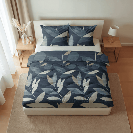 Zelesta Pure Design Baumwollbettdecke - Dunkle Blätter