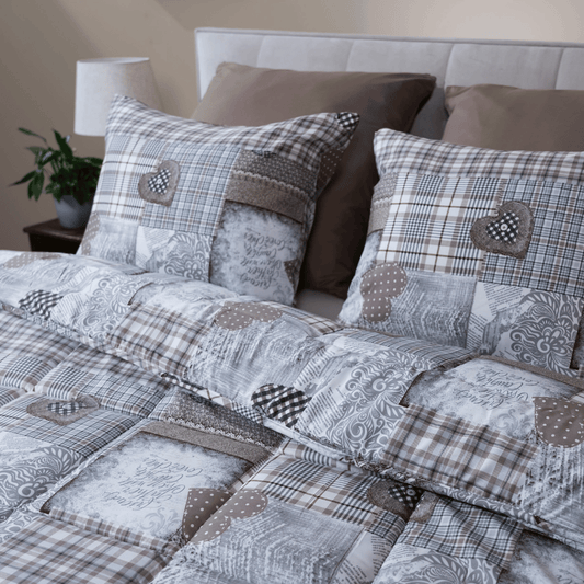 Zelesta Comfort Design Kissenbezug-Set von 2 - Patchwork Hearts
