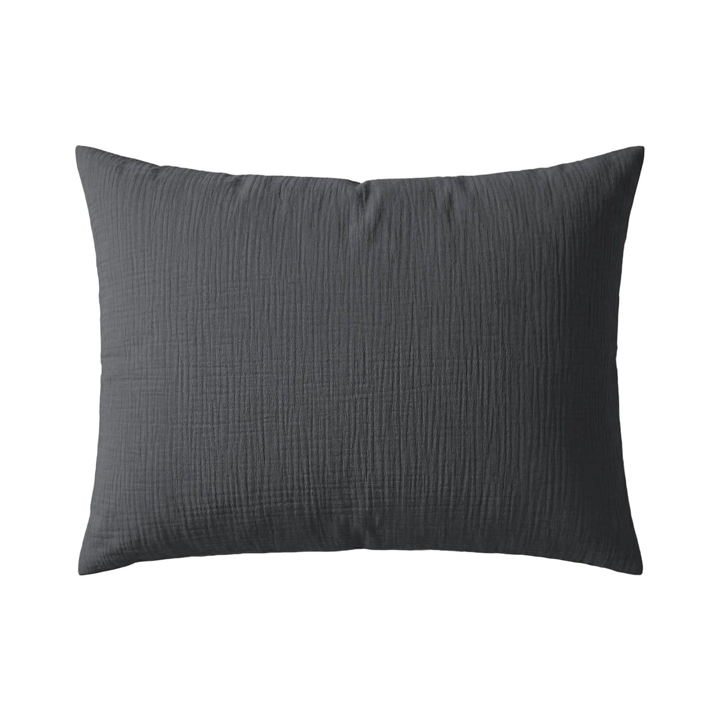 Ensemble de 2 taies d'oreiller en mousseline de coton Deluxe Zelesta - Anthracite