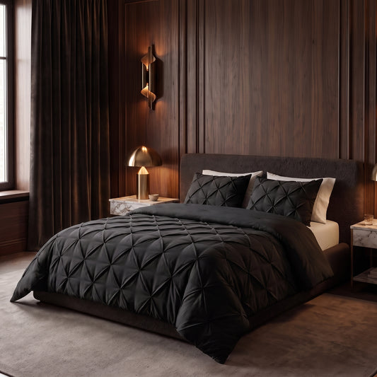 Zelesta Everyday Pintuck Duvet - Black