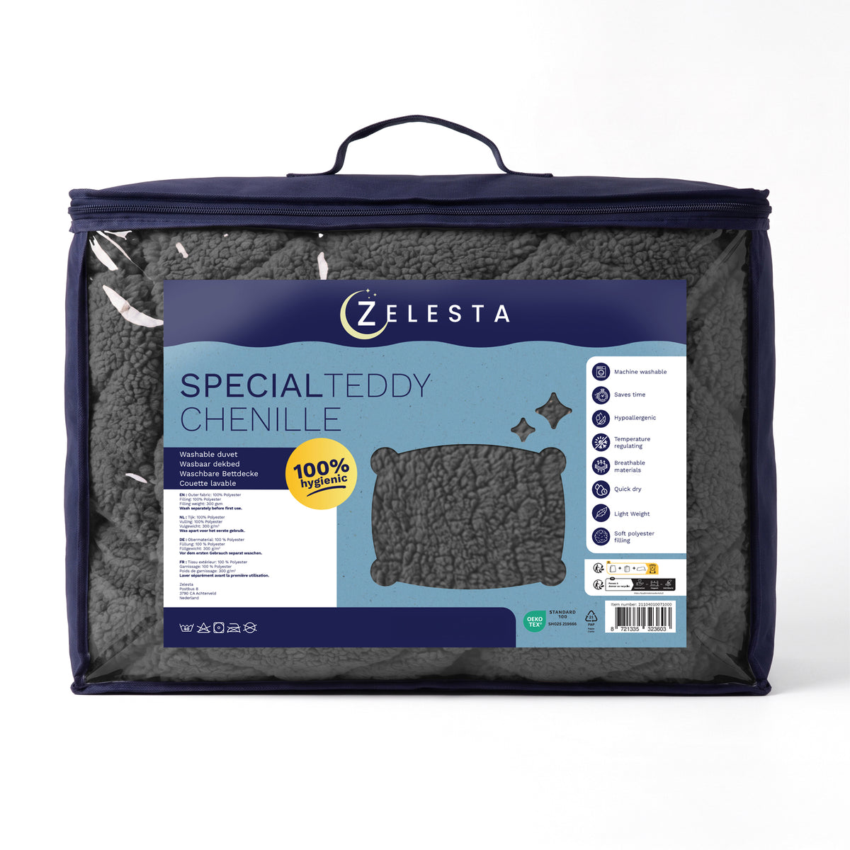 Zelesta Special Teddy Chenille Bettdecke – Anthrazit