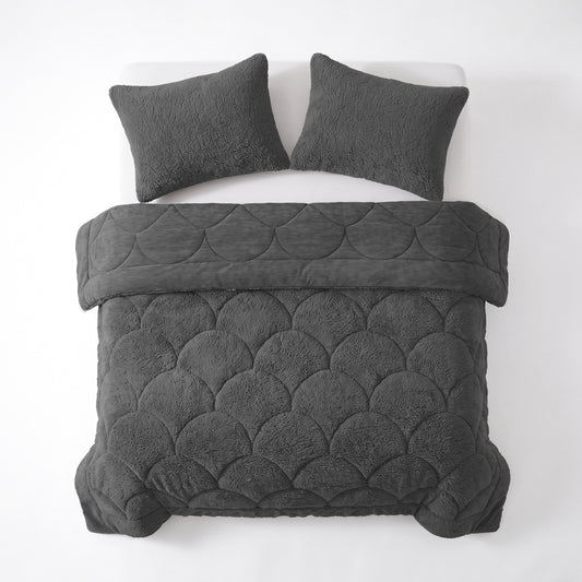 Zelesta Special Teddy Chenille Kissenbezüge Set Von 2 – Anthrazit