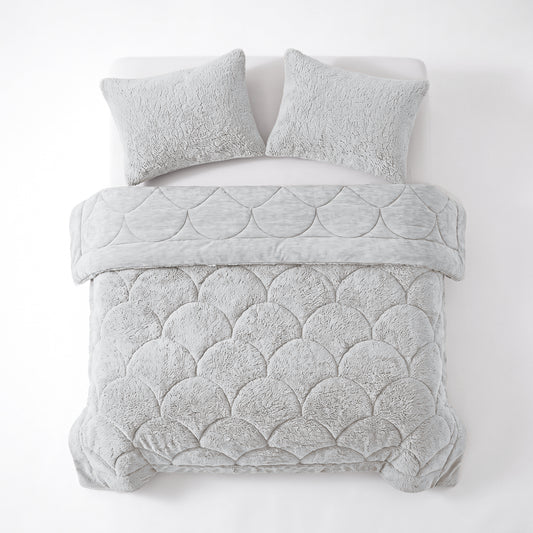 Zelesta Special Teddy Chenille Taies d'oreiller Lot de 2 - Gris