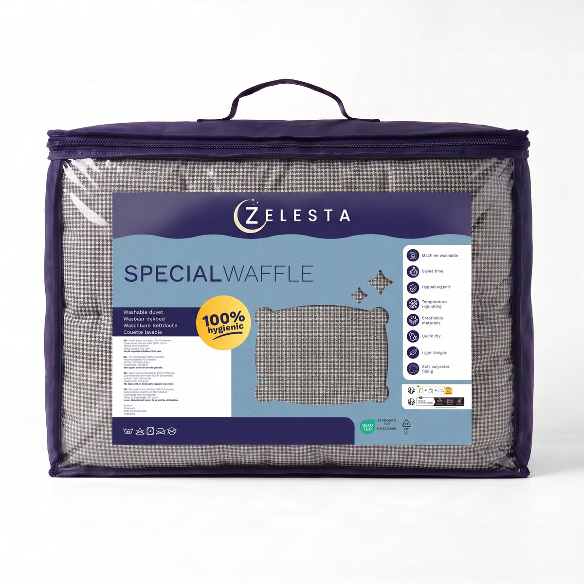 Zelesta Special Waffel-Percal-Bettdecke - Anthrazit-Mix