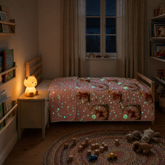 Zelesta Comfort Glow in the Dark Couette - Amis de la forêt