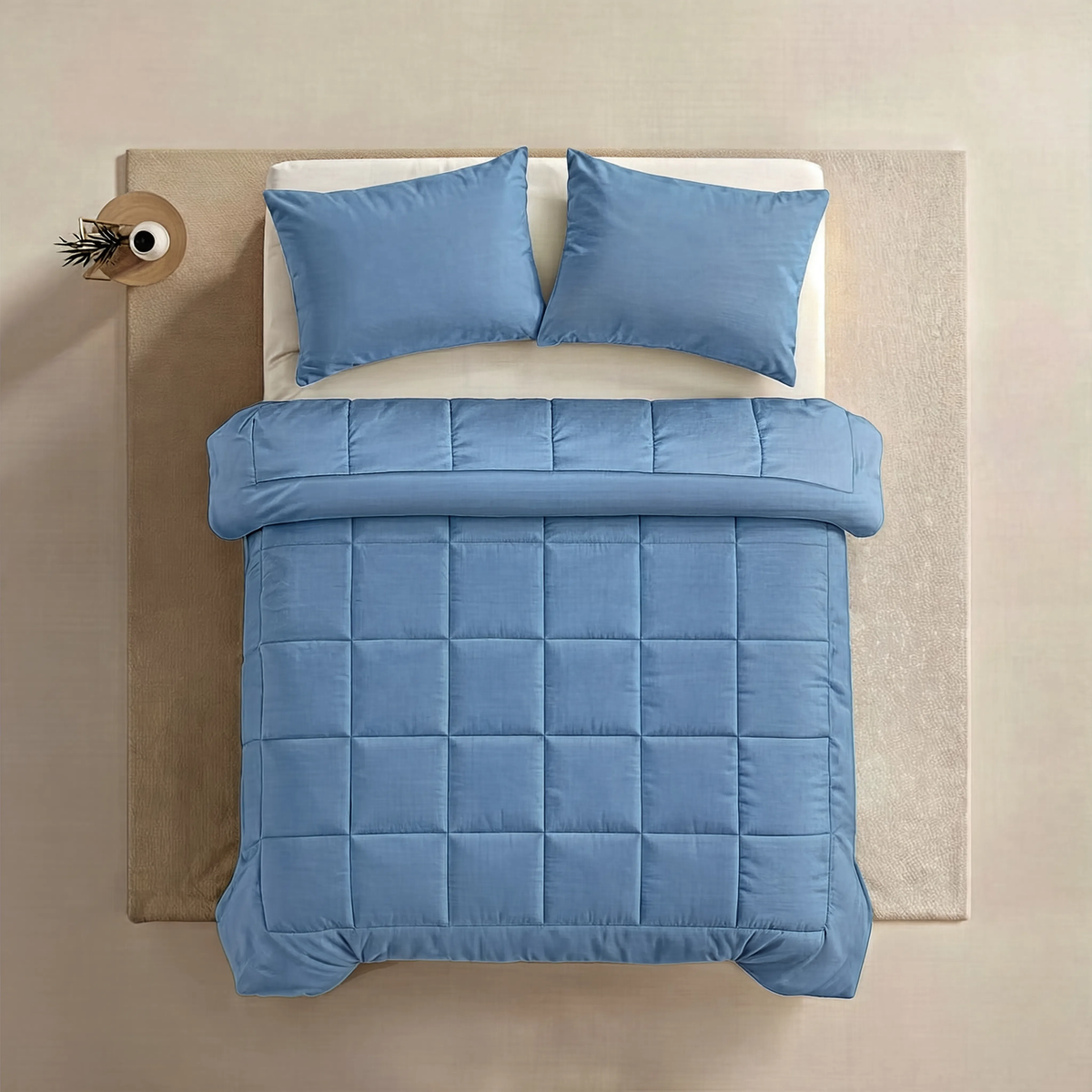 Zelesta Pure Uni Kissenbezüge Baumwolle Set von 2 - Blau
