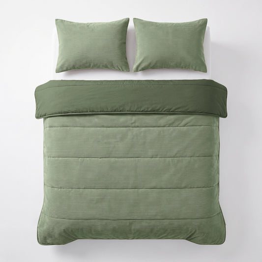 Zelesta Special Corduroy Cotton Kissenbezug-Set, 2 Stück - Waldgrün