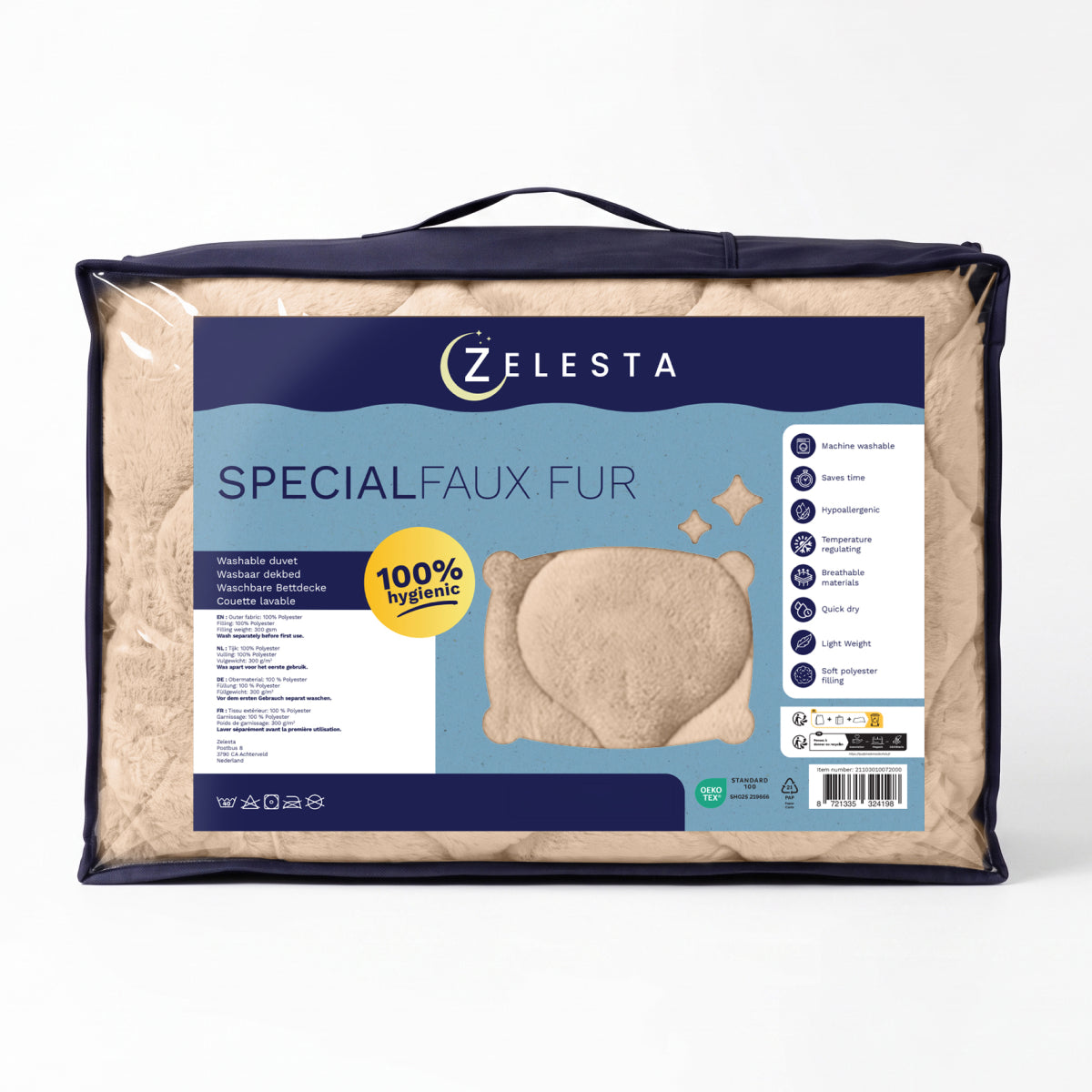 Zelesta Special Teddy Faux Fur Duvet - Cozy Cappuccino