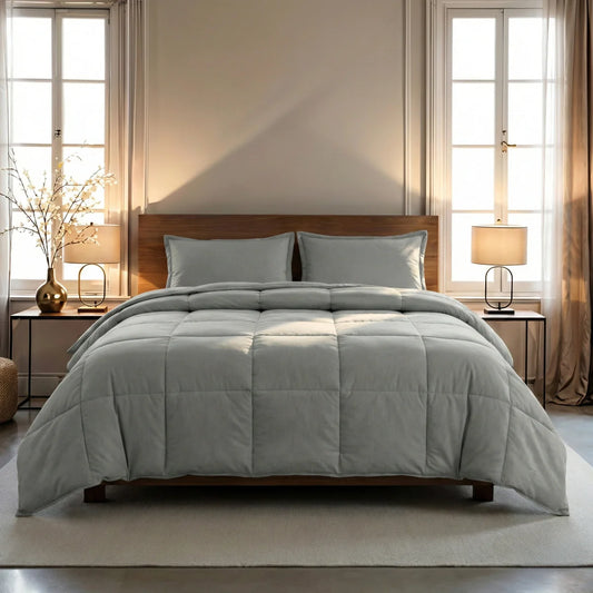 Couette Zelesta Pure Uni Cotton - Gris Matin