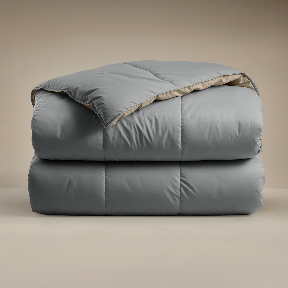 Couette Zelesta Deluxe Duo en coton percale - Anthracite & Taupe