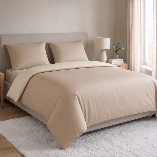 Taie d'Oreiller Zelesta Pure Duo Sans Coutures en Coton Lot de 2 - Blanc Cassé