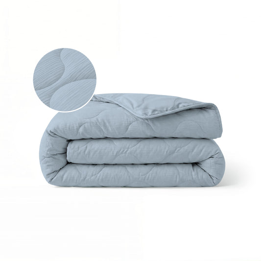 Couette d'été spéciale en mousseline Zelesta - Bleu glace clair