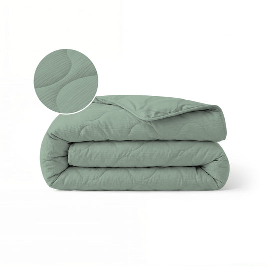 Couette d'été spéciale en mousseline Zelesta - Vert eucalyptus