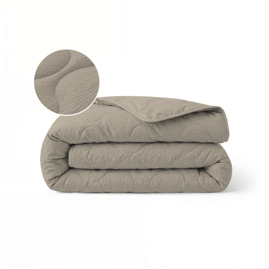Couette d'été spéciale Zelesta en seersucker - Gris chaud