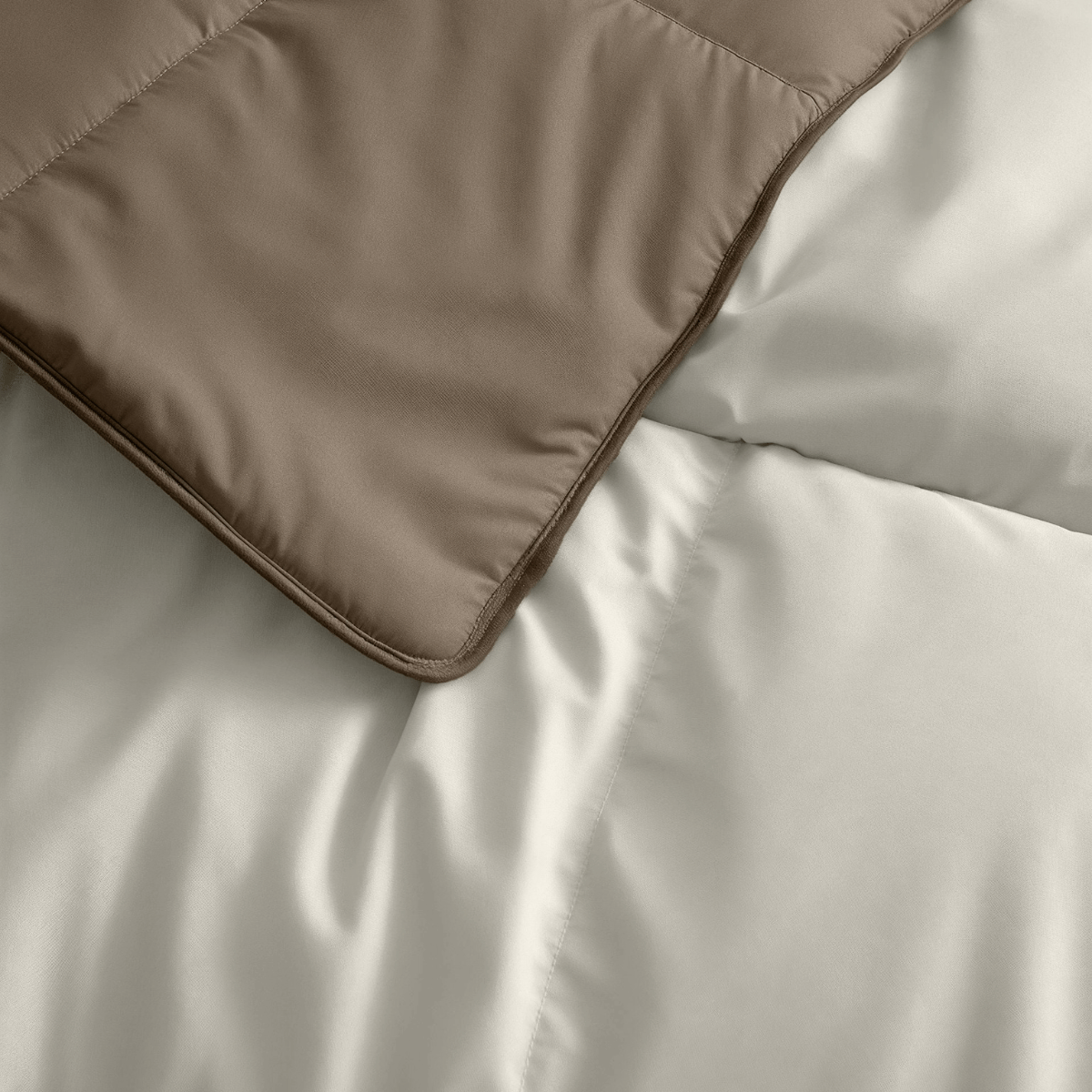 Couette Zelesta Deluxe Duo en coton percale - Taupe et crème