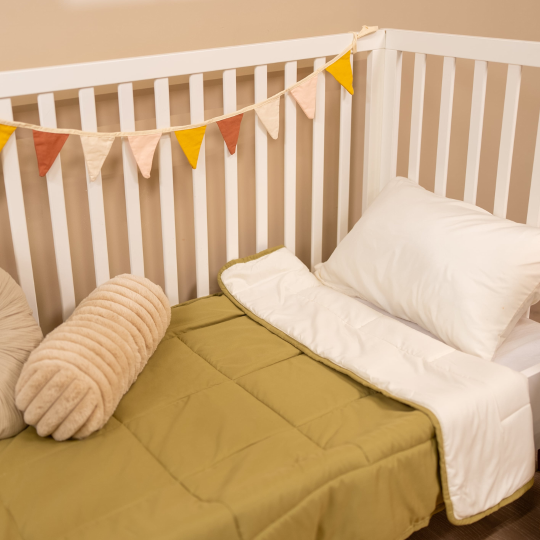 Couette Zelesta Comfort Kids - Crème et Vert Olive