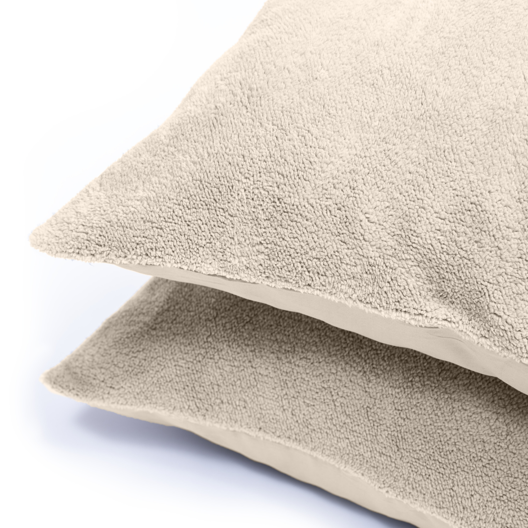 Ensemble de 2 taies d'oreiller Zelesta Teddy - Crème