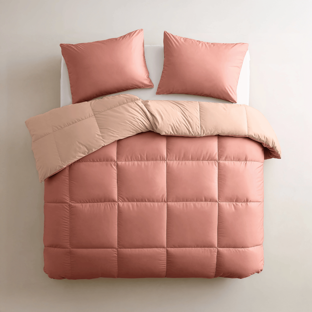 Couette Zelesta Deluxe Duo en coton percale - Saumon & Pêche