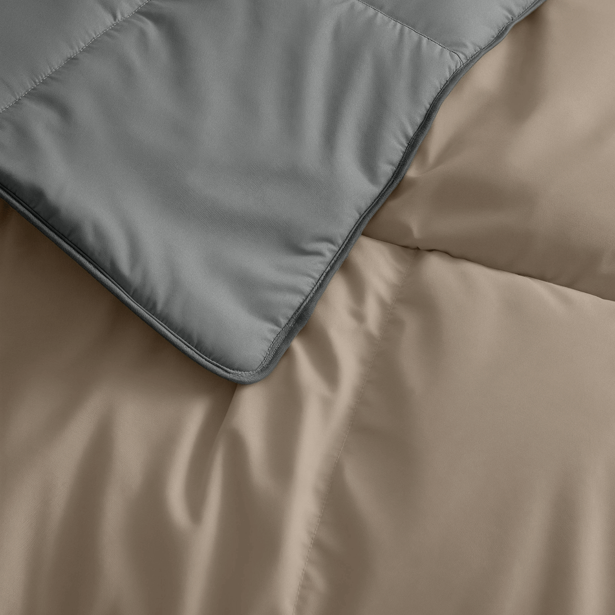 Couette Zelesta Deluxe Duo en coton percale - Anthracite & Taupe