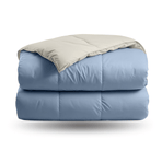 Couette Zelesta Deluxe Duo en coton percale - Bleu rêve et crème