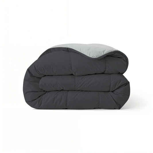Couette Zelesta Comfort Duo - Noir Doux & Gris Argenté