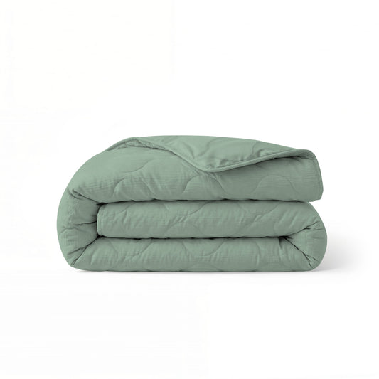Couette d'été spéciale en mousseline Zelesta - Vert eucalyptus