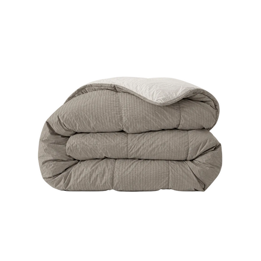 Zelesta Comfort Structure Seersucker Bettdecke - Taupe & Beige