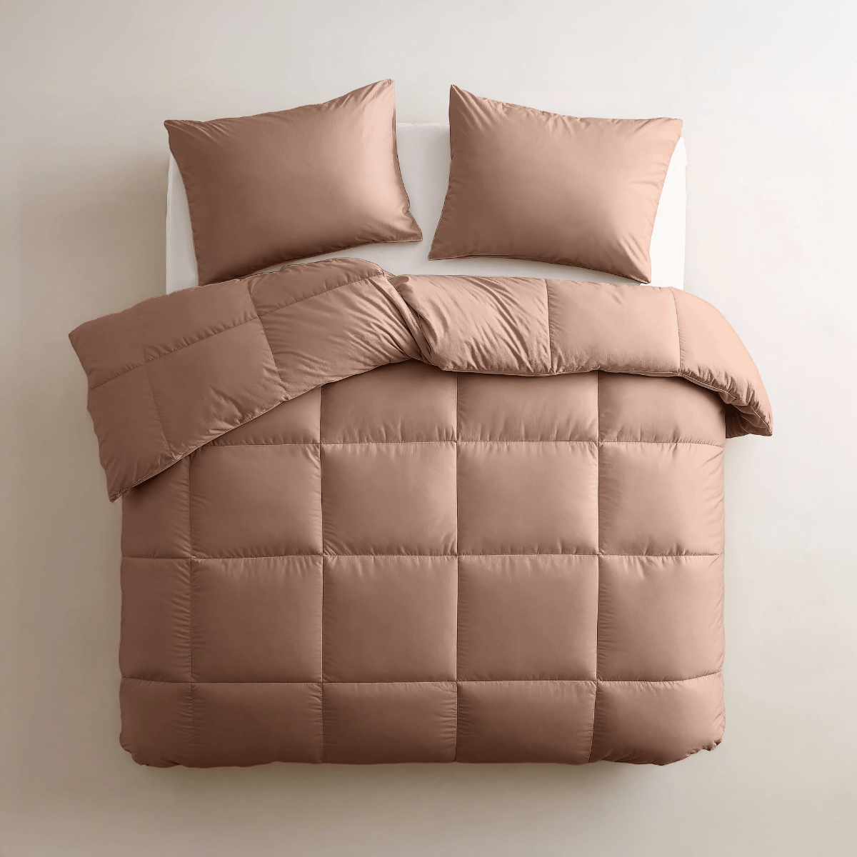 Couette Zelesta Deluxe Uni Satin Coton - Rouge Terre
