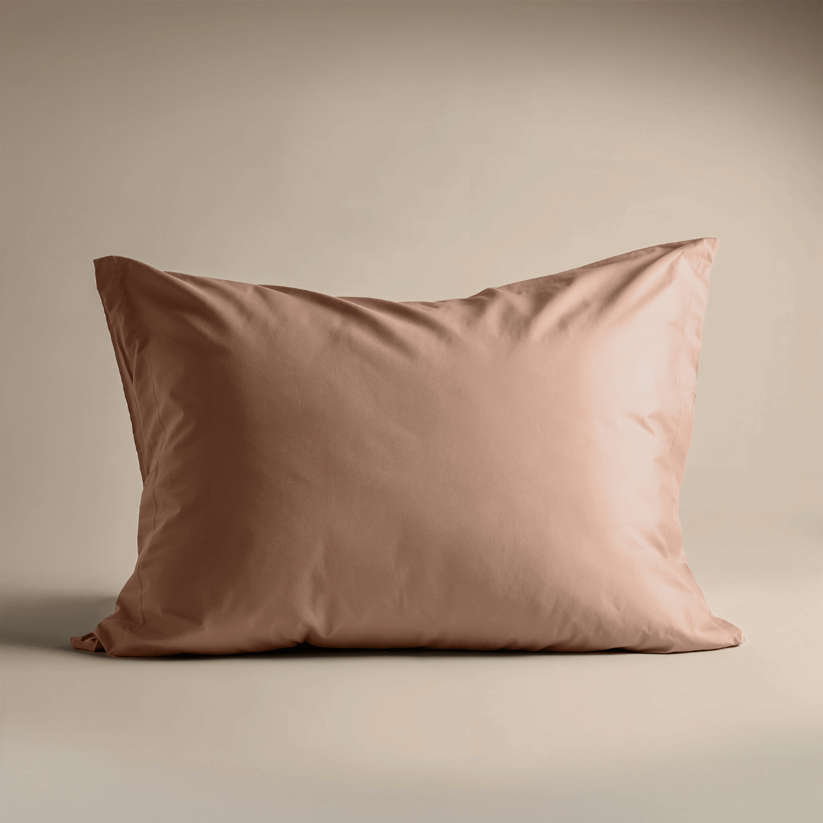 Zelesta Deluxe Uni Satin Coton Taie d'Oreiller Set de 2 - Rouge Terre