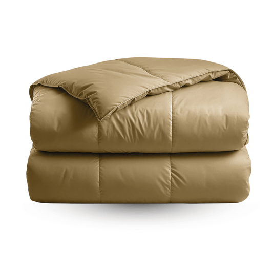 Couette Zelesta Deluxe Uni Satin Coton - Jaune Ocre
