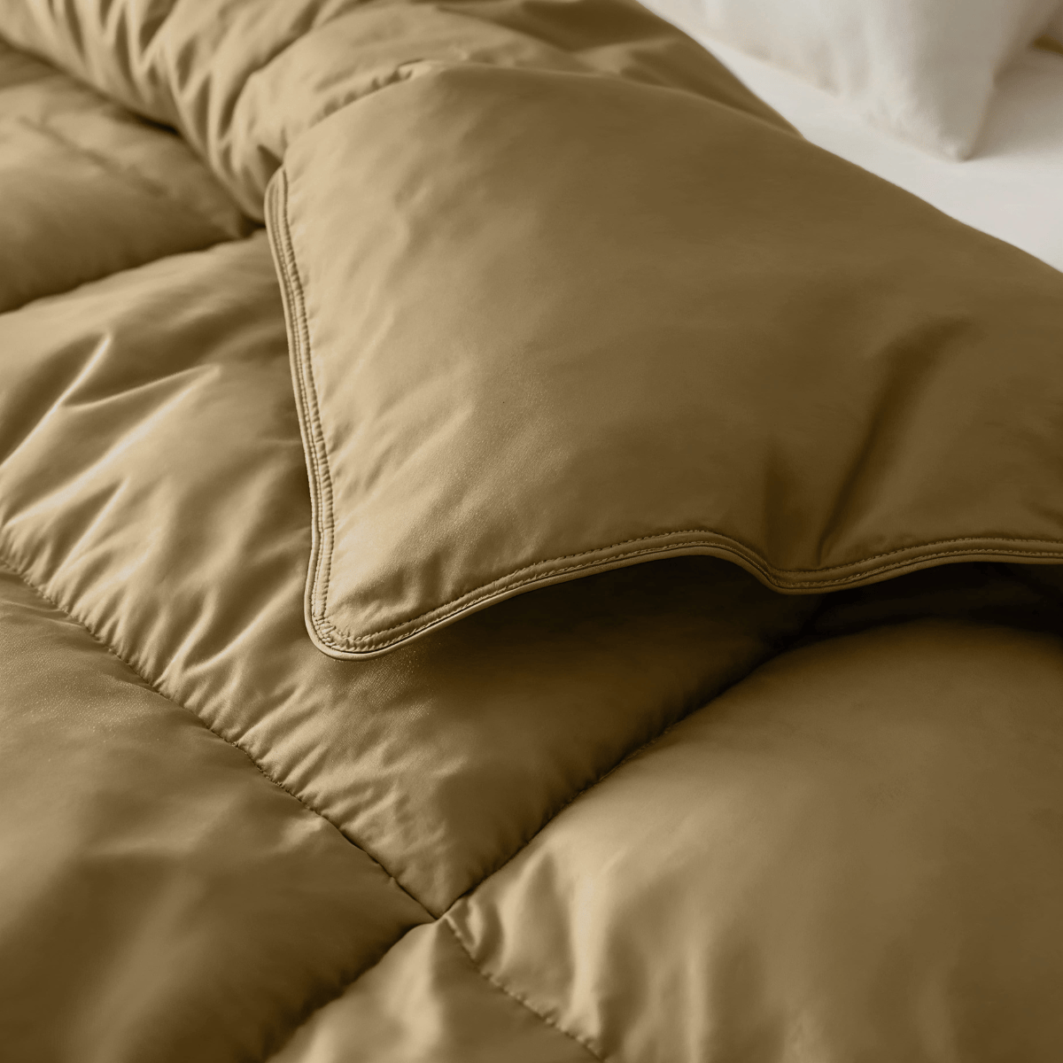 Couette Zelesta Deluxe Uni Satin Coton - Jaune Ocre