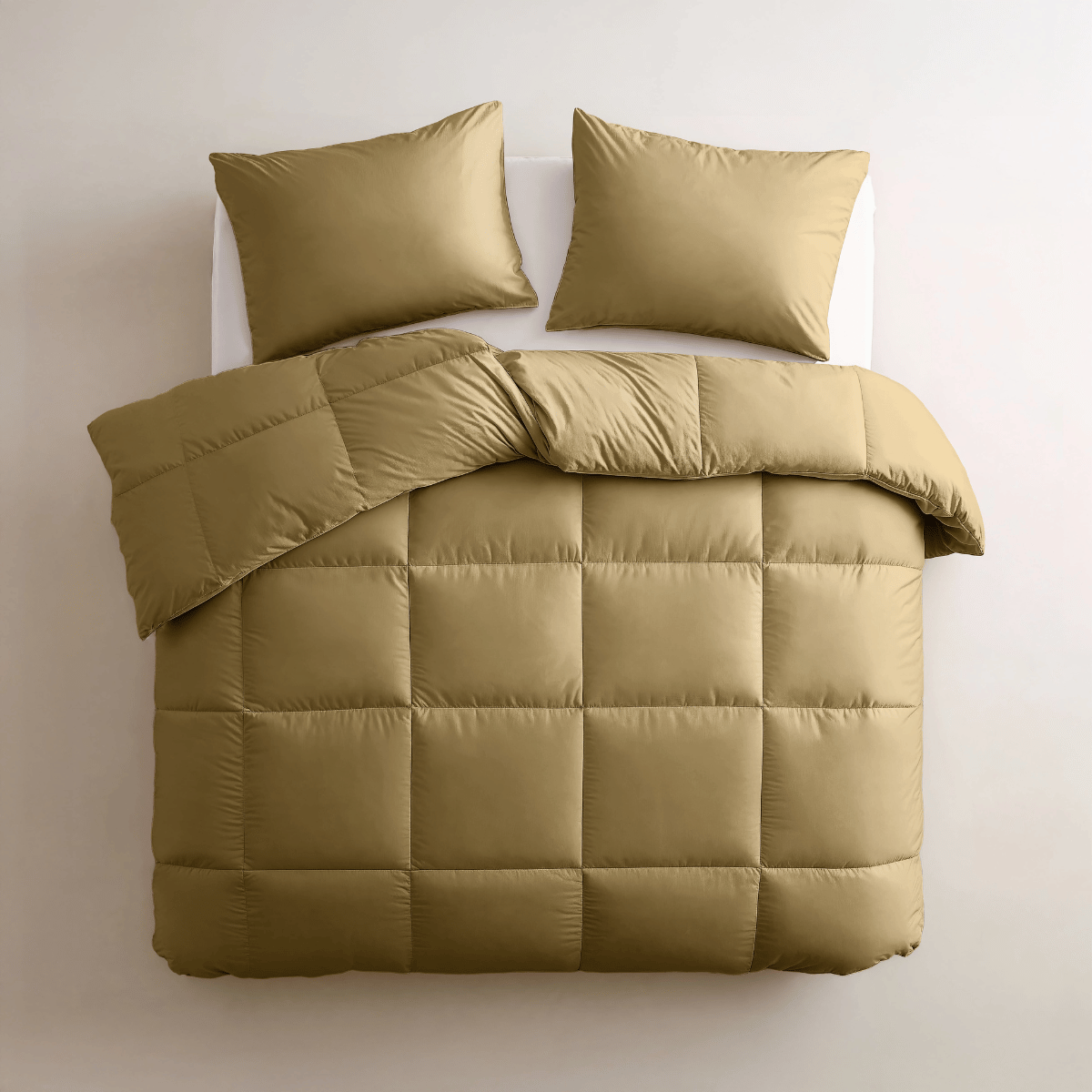 Couette Zelesta Deluxe Uni Satin Coton - Jaune Ocre
