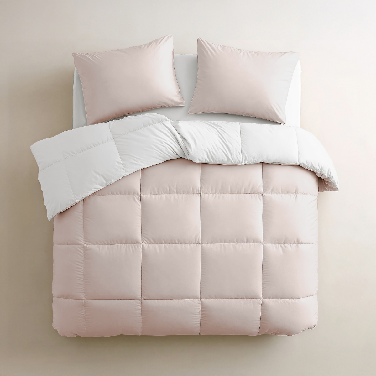 Couette Zelesta Deluxe Duo en coton percale - Soie et crème