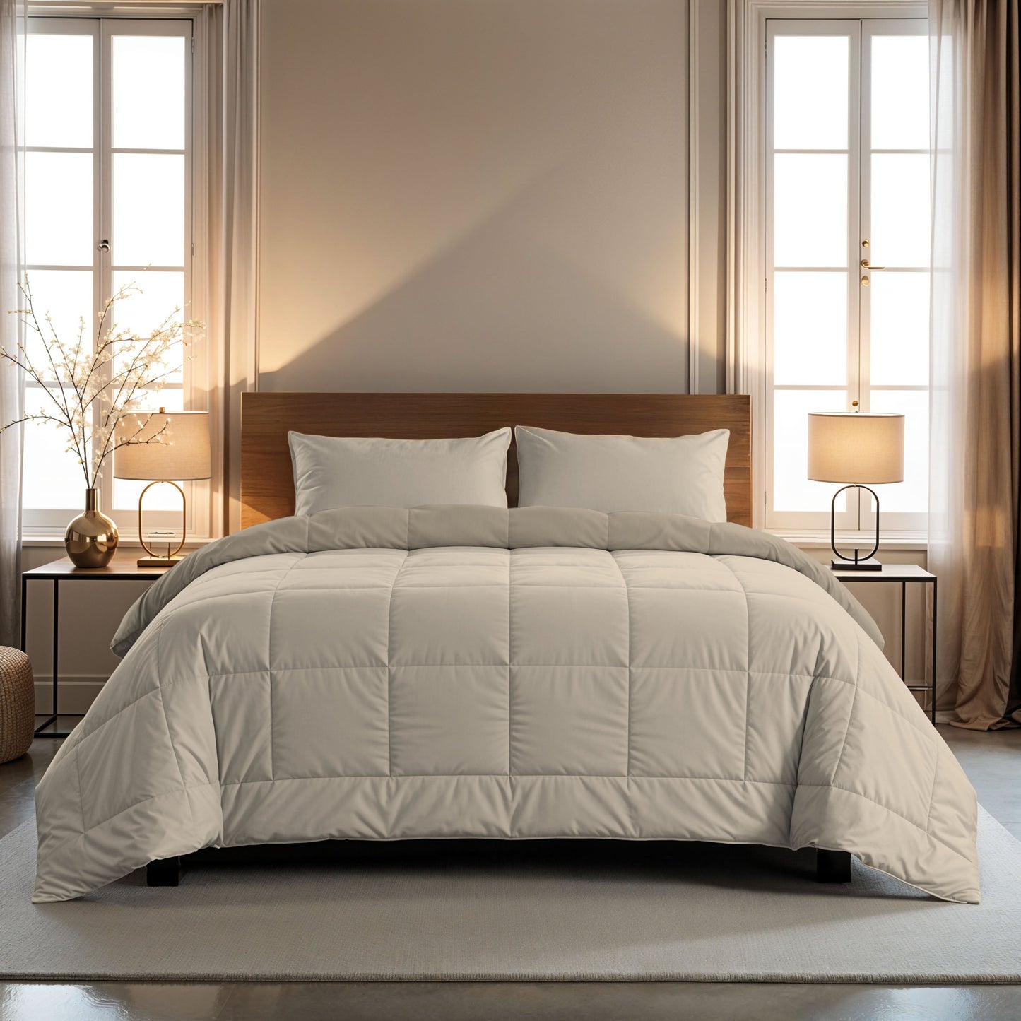 Couette Zelesta Comfort Duo - Taupe & Champagne