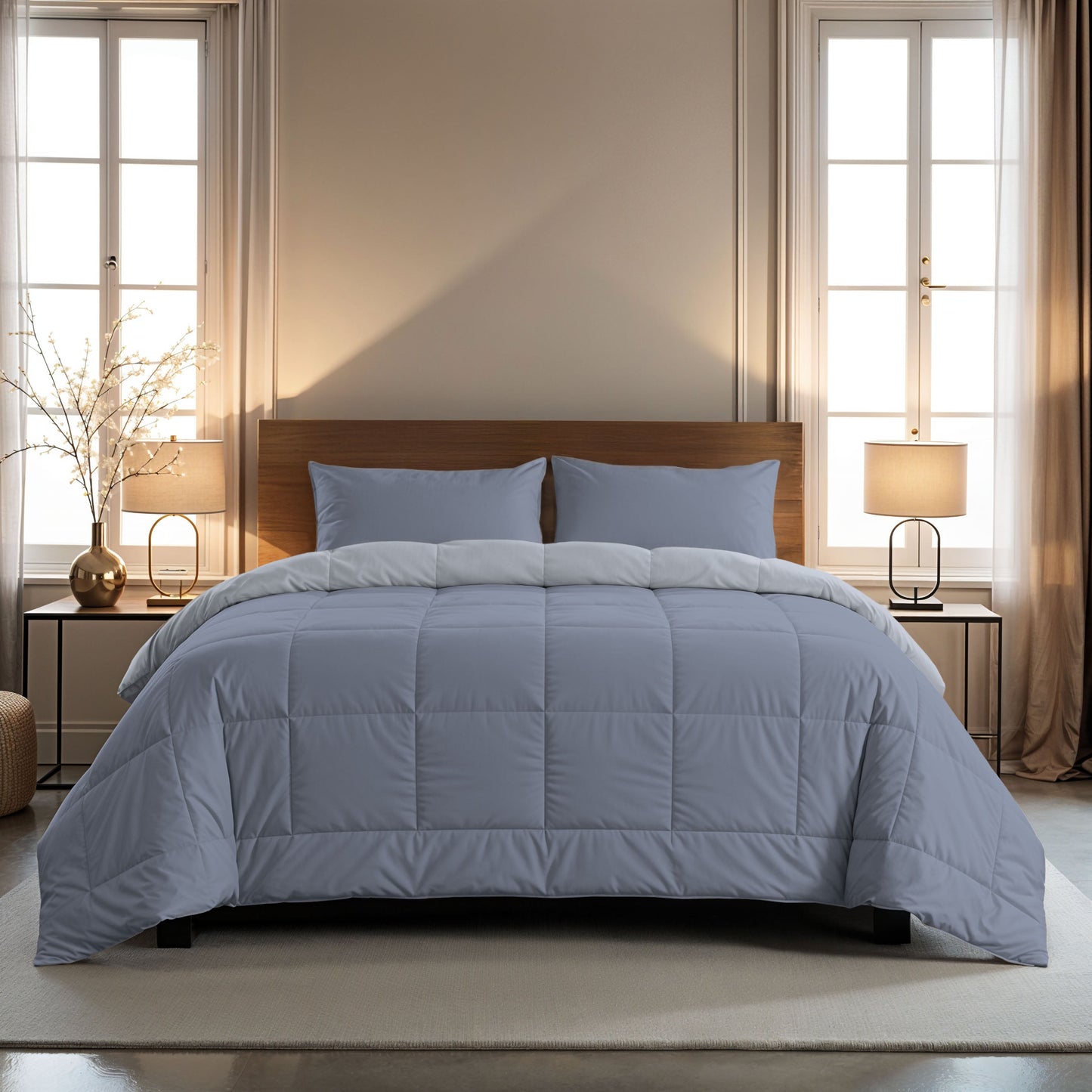 Taie d'oreiller Zelesta Comfort Duo - Bleu Glacé