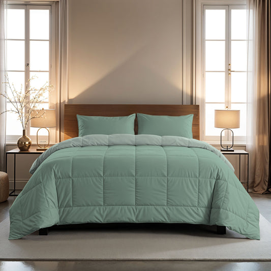 Couette Zelesta Comfort Duo - Vert Menthe & Vert Clair