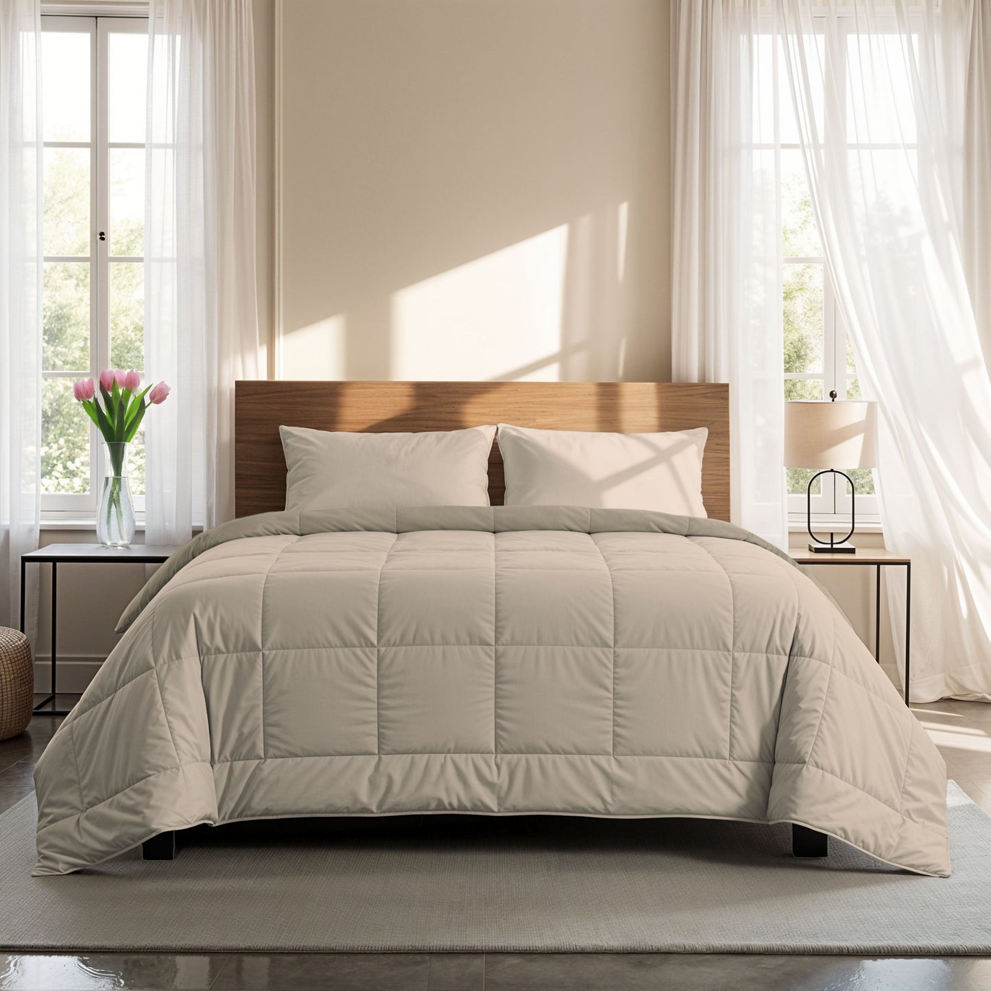 Couette d'été Zelesta Comfort Duo - Taupe & Champagne