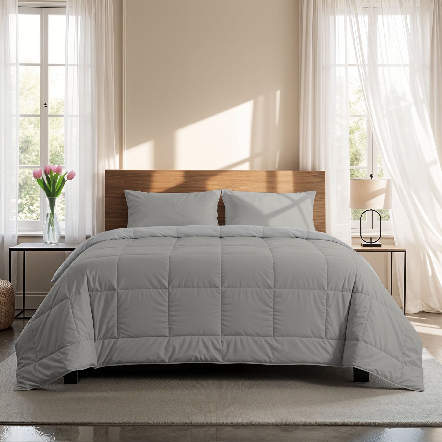 Couette d'été Zelesta Comfort Duo - Gris et Gris doux