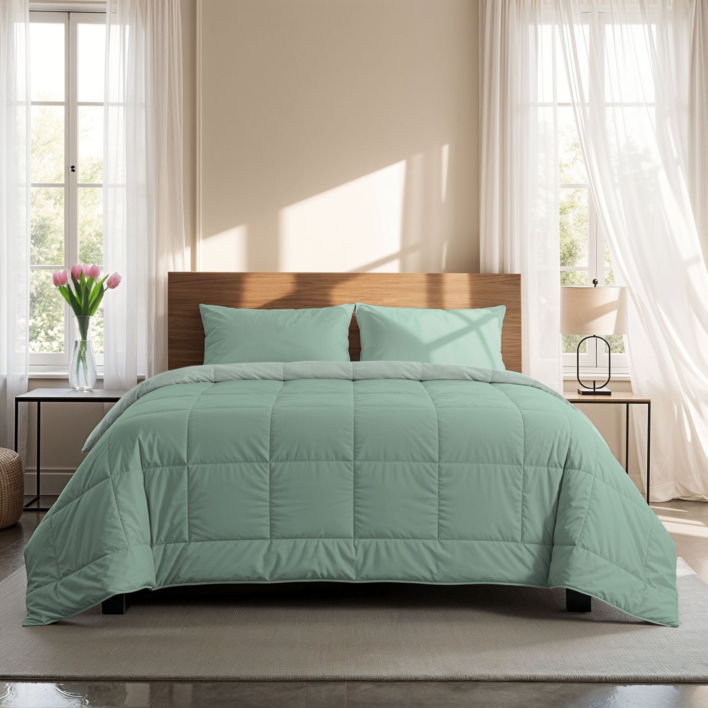 Couette d'été Zelesta Comfort Duo - Vert Menthe & Vert Clair
