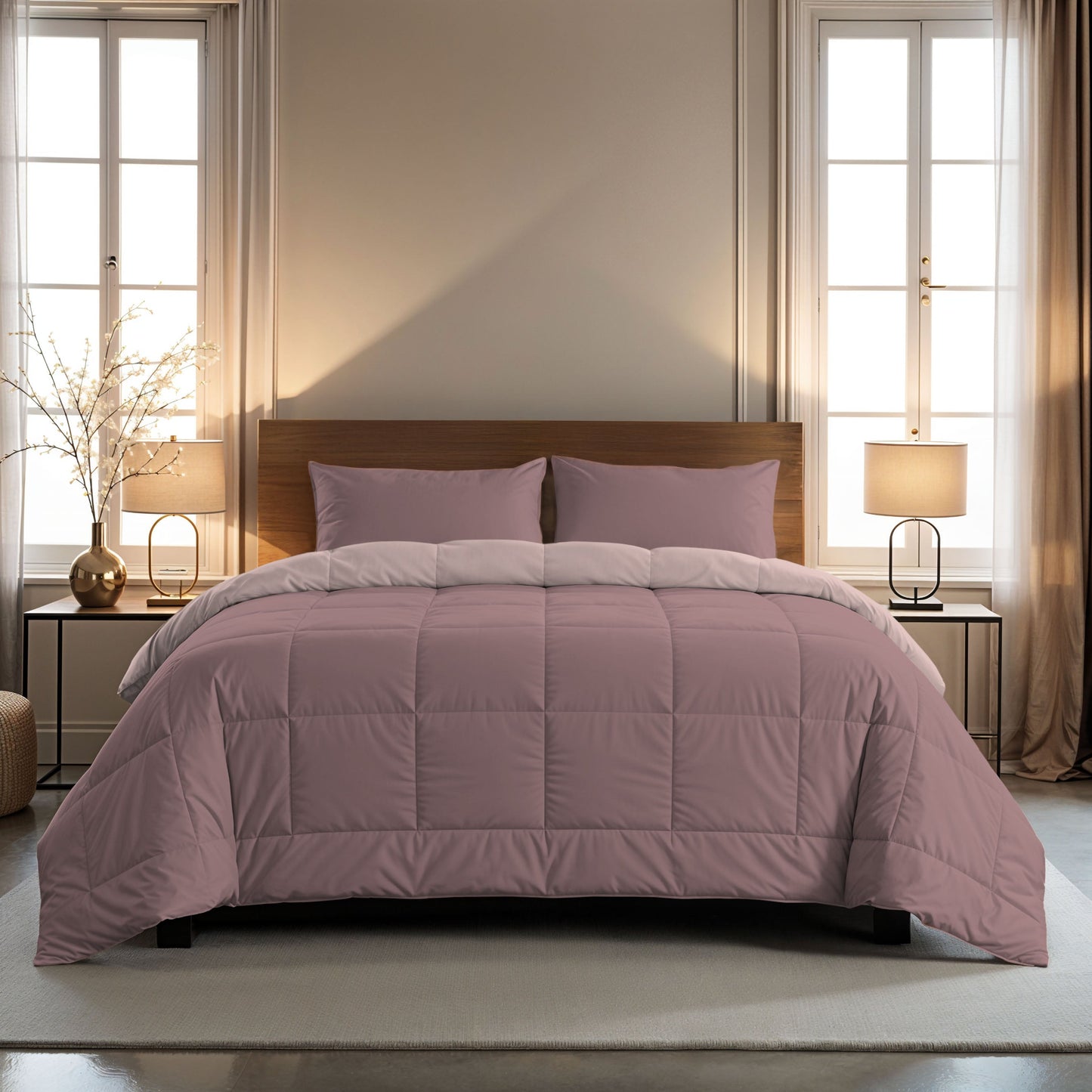 Couette Zelesta Comfort Duo - Rose Poussiéreux et Rose Clair
