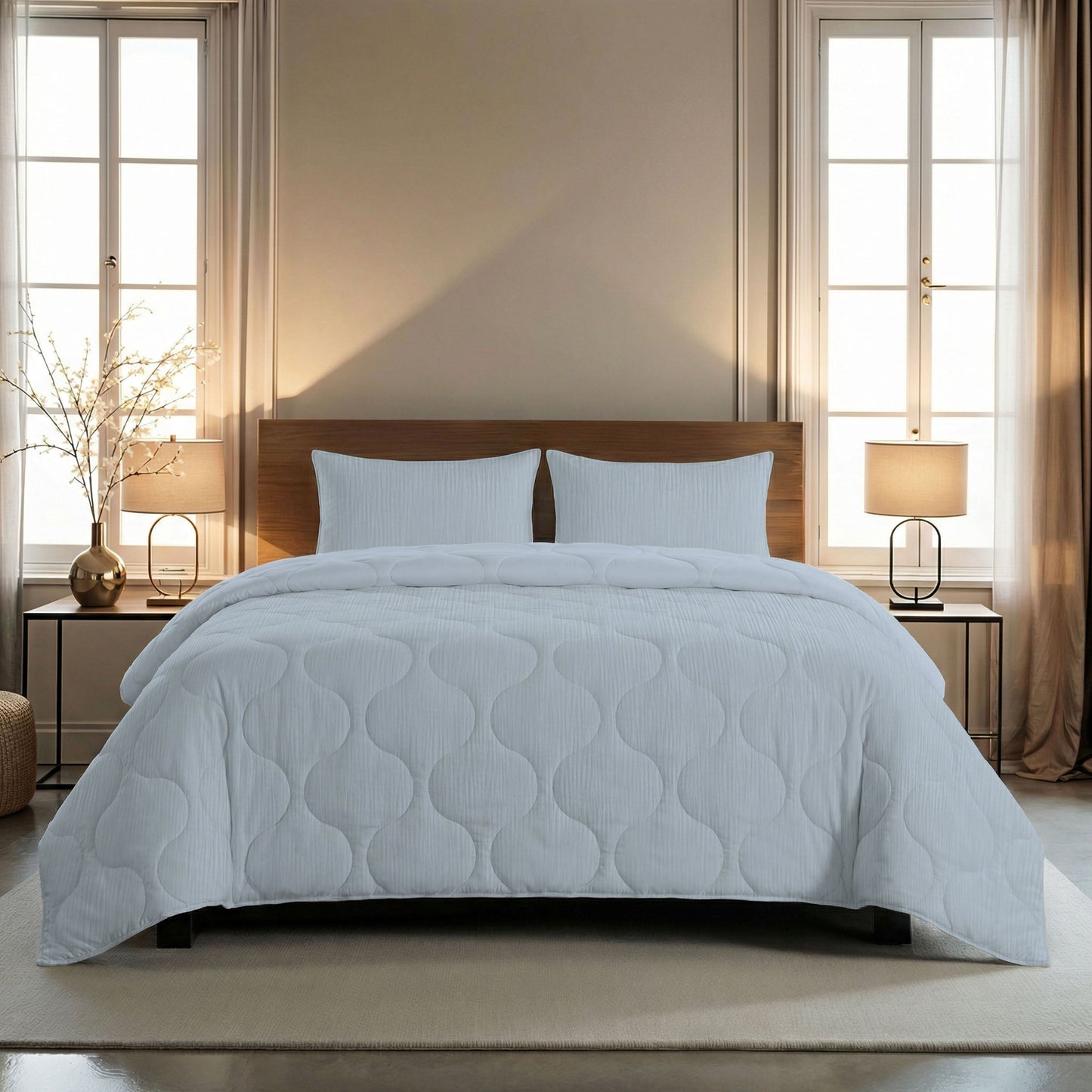 Couette d'été spéciale en mousseline Zelesta - Bleu glace clair
