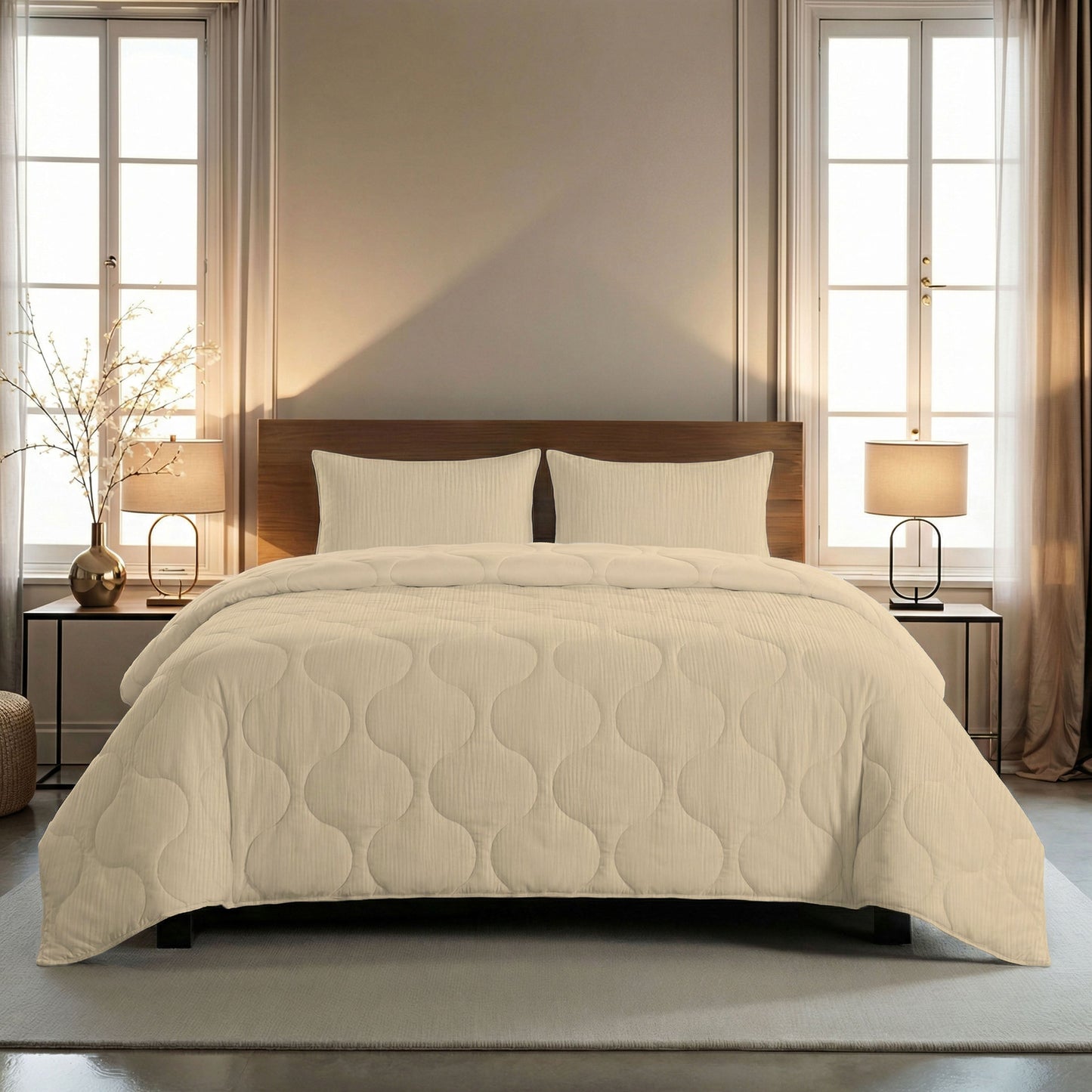 Couette d'été spéciale en mousseline Zelesta - Jaune beurre doux